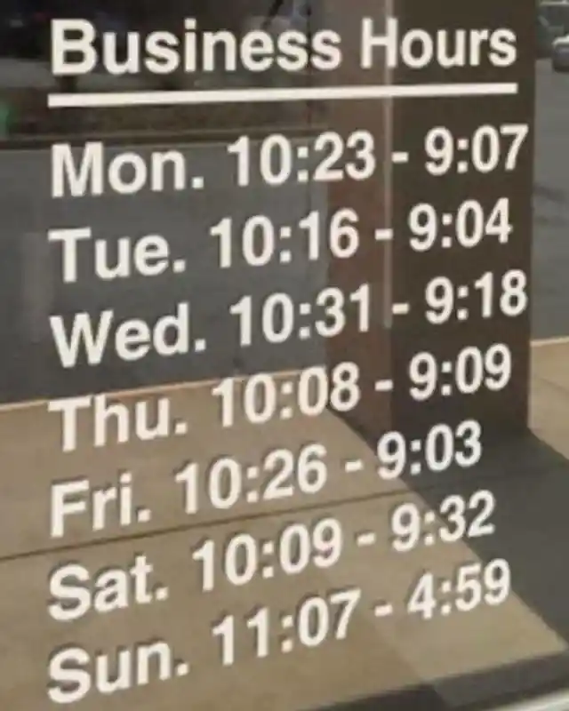 Hyper-Specific Opening Hours