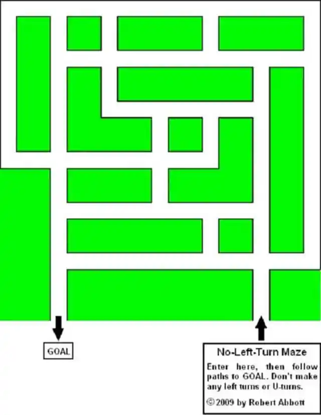 No-Left-Turns Maze