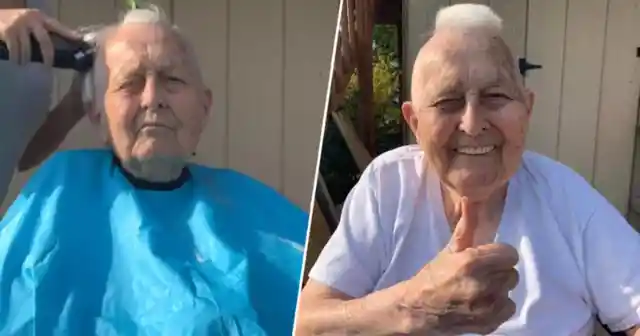 World War 2 Veteran Shaves Head For Mohawk In Tribute To Fallen Comrades