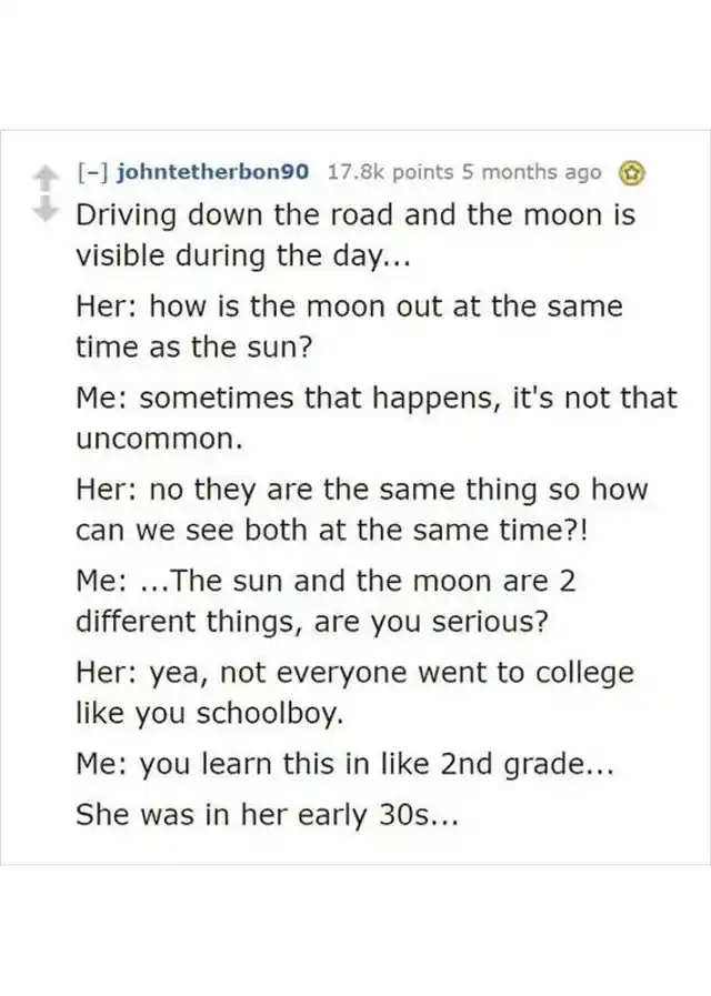 Moon ≠ Sun