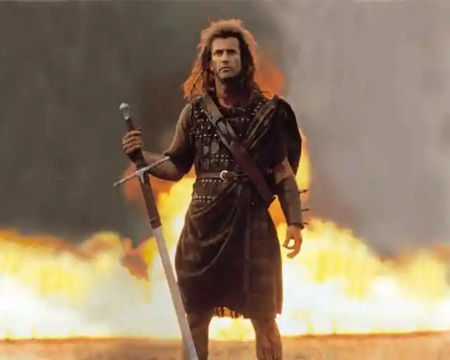 In quale film Mel Gibson interpreta il guerriero scozzese William Wallace?