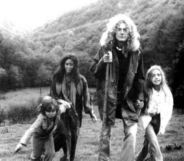 1976 - Robert Plant, His Wife And Their Kids Walking At Their Farm in Wales