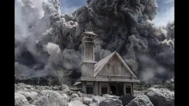 Smoking Volcano - Mount Sinabung, Indonesia