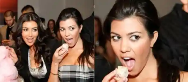 Kourtney Nonchalantly Eating