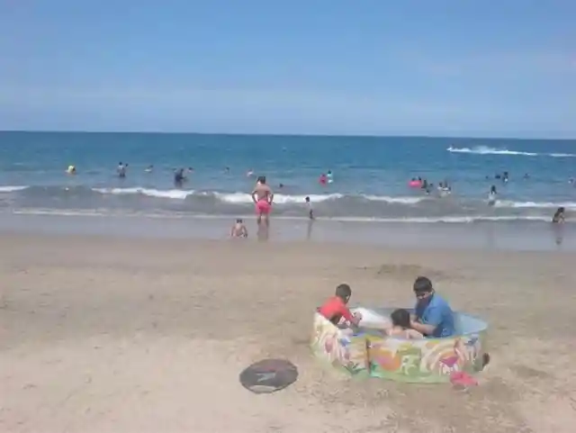 Día de playa pero no de mar