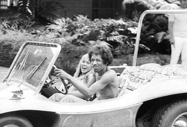 Jimi Hendrix Driving A Dune Buggy - 1968