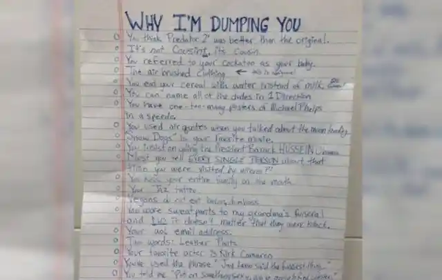 Hilarious Breakup Notes