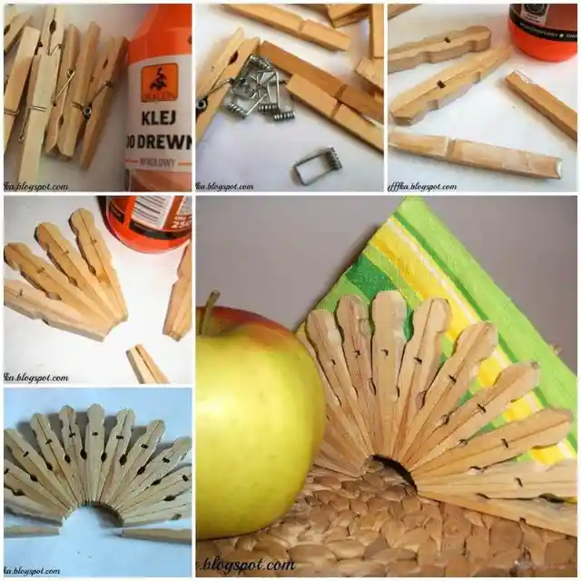 Wooden Pegs As Napkin Holders