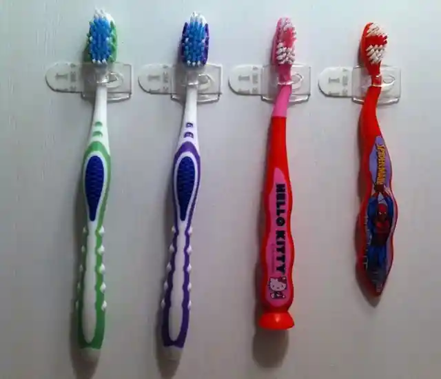 Sticky Hooks And Toothbrushes