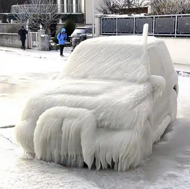 Frozen Car Sculpture