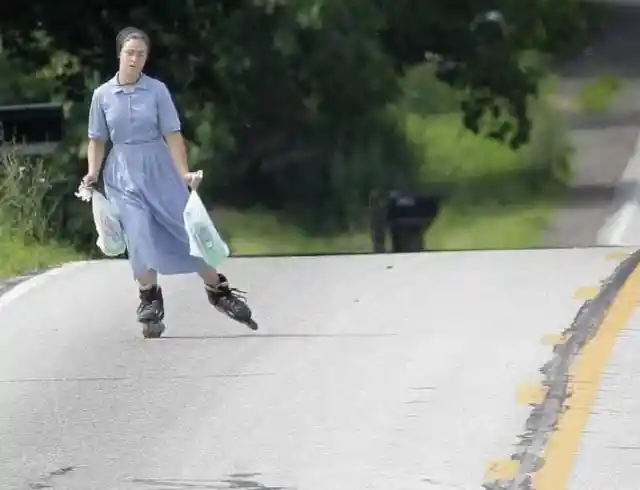 Totally Amish for sure, but where is this skater going home?