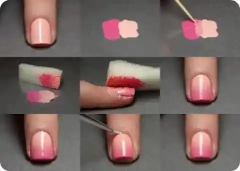 Ombre Nails With A Sponge