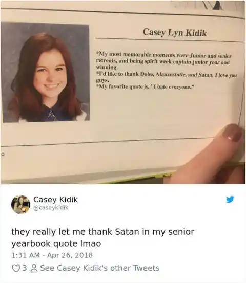 Hilarious Yearbook Quotes That Slip Under the Principal's Radar