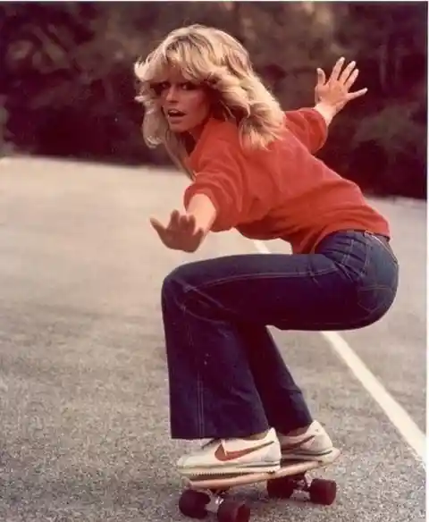 Farrah Fawcett Skateboarding - Circa 70s