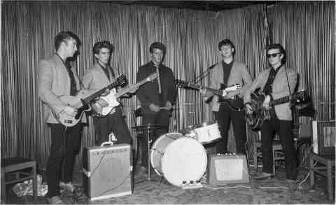 The Beatles - Pete Best In Center & Stuart Sutcliffe At Far Right - 1961