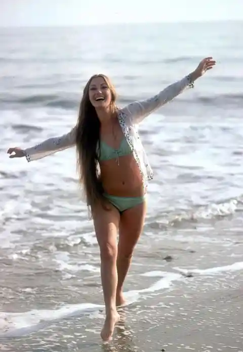 Jane Seymour Enjoying The Beach, 1977