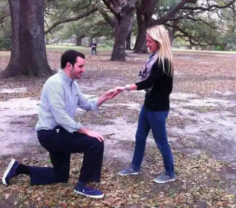 A Proposal In Front Of The Moon