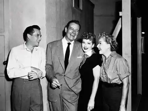 The Duke, Desi Arnaz, Lucille Ball, Vivian Vance in 1955