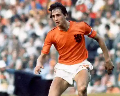 Who was the first victim of the famous Cruyff turn during their match against Holland?
