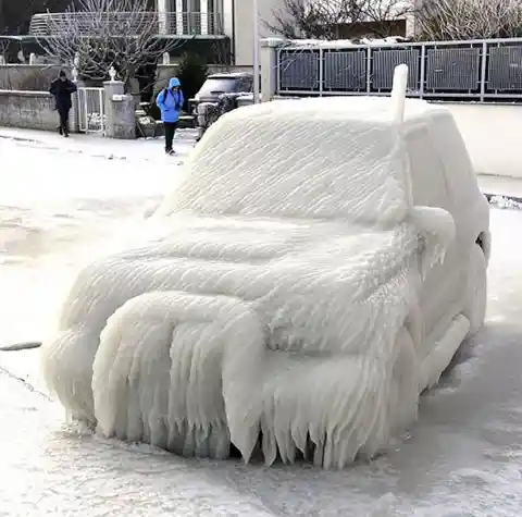 Frozen Car Sculpture