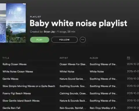 Baby White Noise Playlist